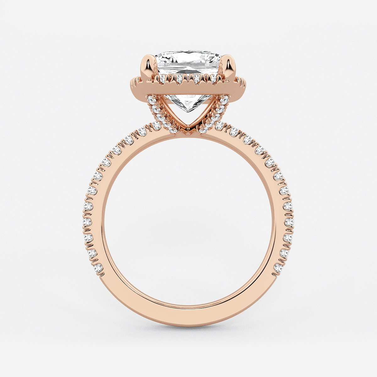 Additional Image 1 for  5 1/2 ctw Elongated Cushion Lab Grown Diamond Halo Engagement Ring